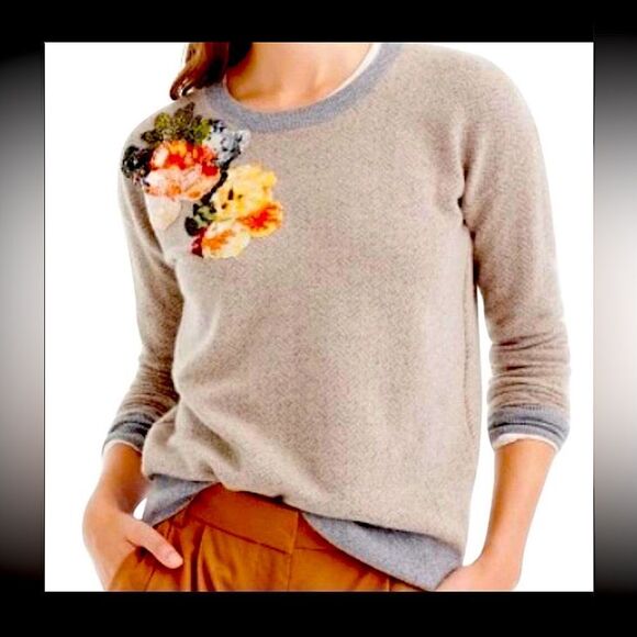 EUC J. Crew Collection Herringbone Floral Sequin Sz. XS - Picture 1 of 6